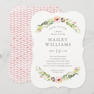 Elegantes Brautparty Floral Garland Einladung