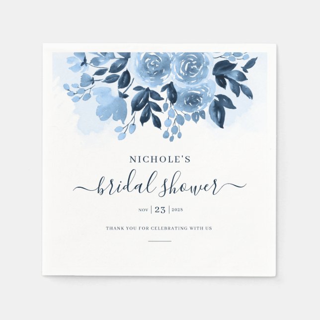 Elegantes Brautparty für Aquarellbilder Serviette (Vorderseite)