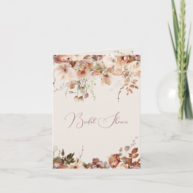 Elegantes Brautparty für einfache Blume Einladung (Vorderseite)