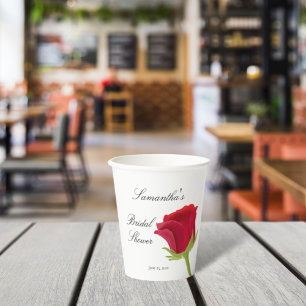 Elegantes Brautparty für klassische Rote Rose Pappbecher