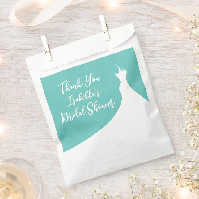 Elegantes Brautparty Gefallen türkisfarbenes Beute Geschenktütchen (Ausgeschnitten)