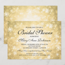 Elegantes Brautparty Gold Winter Wonderland Einladung