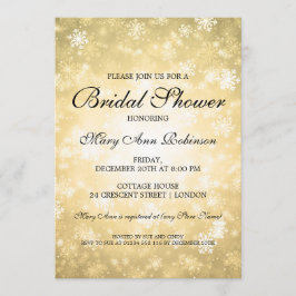 Elegantes Brautparty Gold Winter Wonderland Einladung