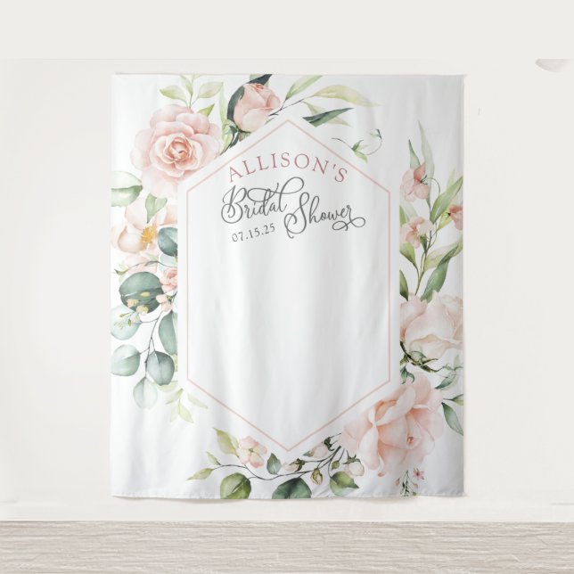 Elegantes Brautparty in Aquarellfarben Wandteppich (Vorderseite)