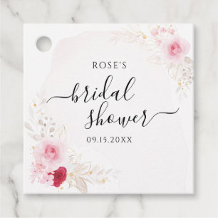 Elegantes Brautparty in Rosa und Rot Geschenkanhänger