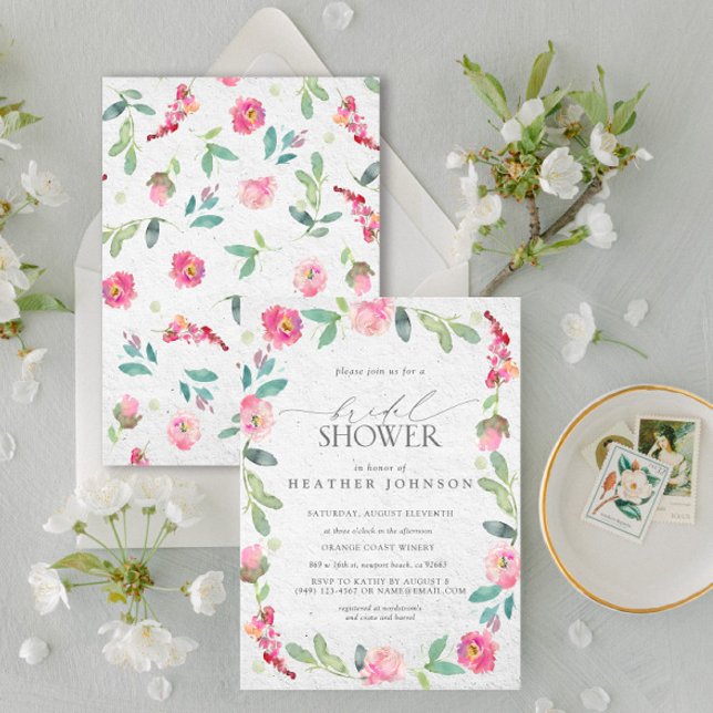 Elegantes Brautparty in warmen Rosatönen Einladung (Bridal Shower Invitation!)