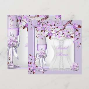 Elegantes Brautparty Lavender Lila Lilac 4b Einladung