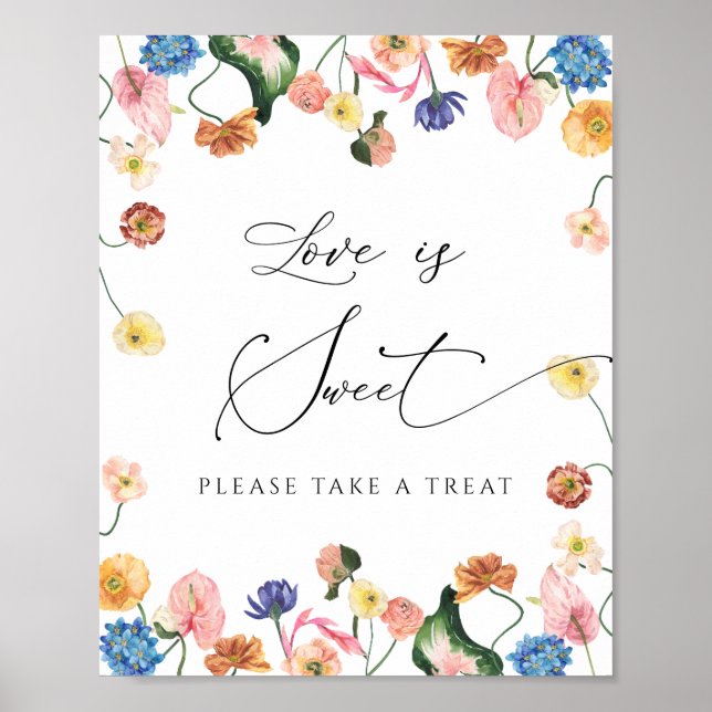 Elegantes Brautparty Liebe ist Sweet Poster (Vorne)