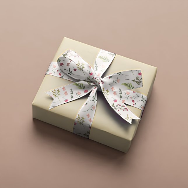 Elegantes Brautparty mit Blumenrosa und Grün Satinband (Von Creator hochgeladen)