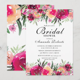 Elegantes Brautparty mit floralen Farben Einladung