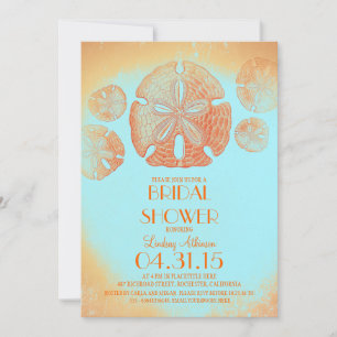 Elegantes Brautparty mit Vintagem Sand und Dollar Einladung