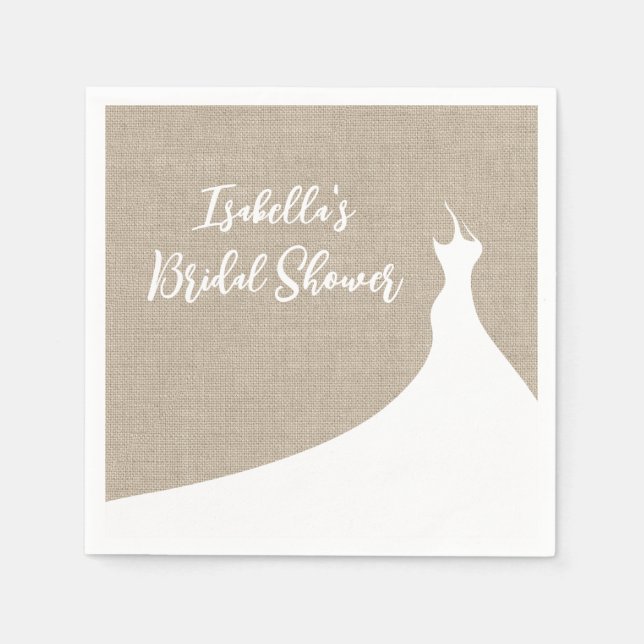 Elegantes Brautparty Napkin-Burlap Serviette (Vorderseite)