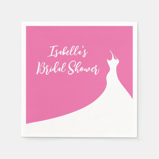 Elegantes Brautparty Napkin fuchsia Serviette (Vorderseite)