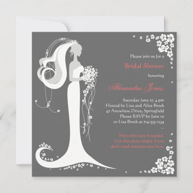 Elegantes Brautparty Party Ankündigung (Vorderseite)