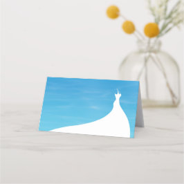 Elegantes Brautparty Platzkarte Blau