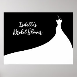 Elegantes Brautparty Poster schwarz