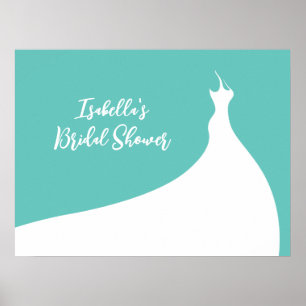 Elegantes Brautparty Poster türkis