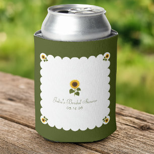 Elegantes Brautparty Rustikale Sonnenblume Grün Dosenkühler