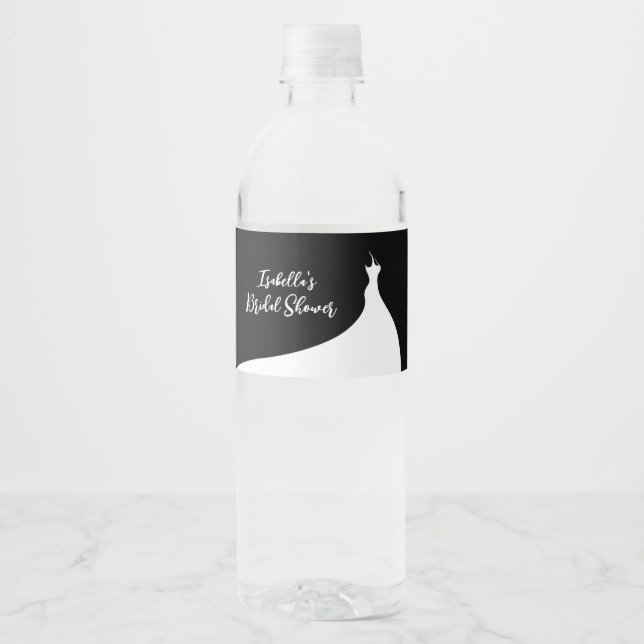 Elegantes Brautparty, schwarze Flasche (Vorderseite)