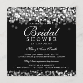 Elegantes Brautparty Silberleuchten Einladung