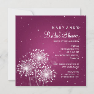 Elegantes Brautparty Sommerlicher Merlot Rosa Einladung