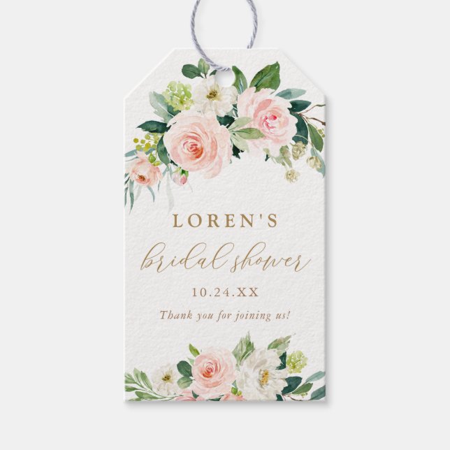 Elegantes Brautparty Wasserfarben Geschenkanhänger (Vorderseite)