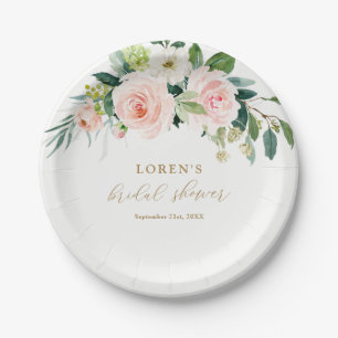 Elegantes Brautparty Wasserfarben Pappteller