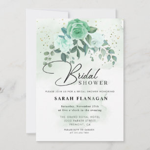 Elegantes Brautparty Watercolor Blume Einladung