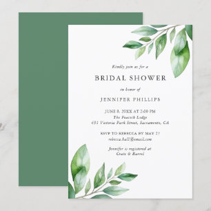 Elegantes Brautparty Watercolor Einladung