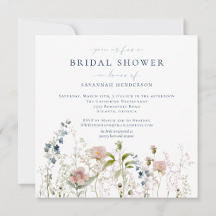 Elegantes Brautparty Watercolor Garden Blume Einladung