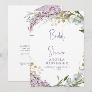 Elegantes Brautparty Watercolor Lavendel Einladung