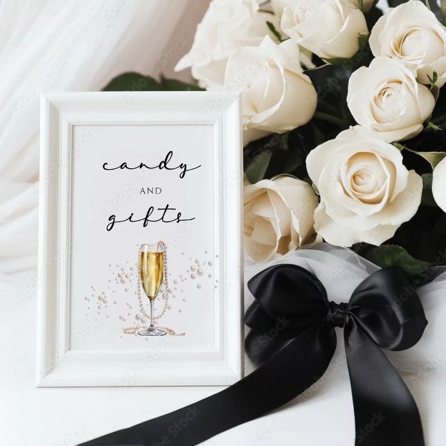 Elegantes Brautparty Watercolor Sockelschild (Von Creator hochgeladen)