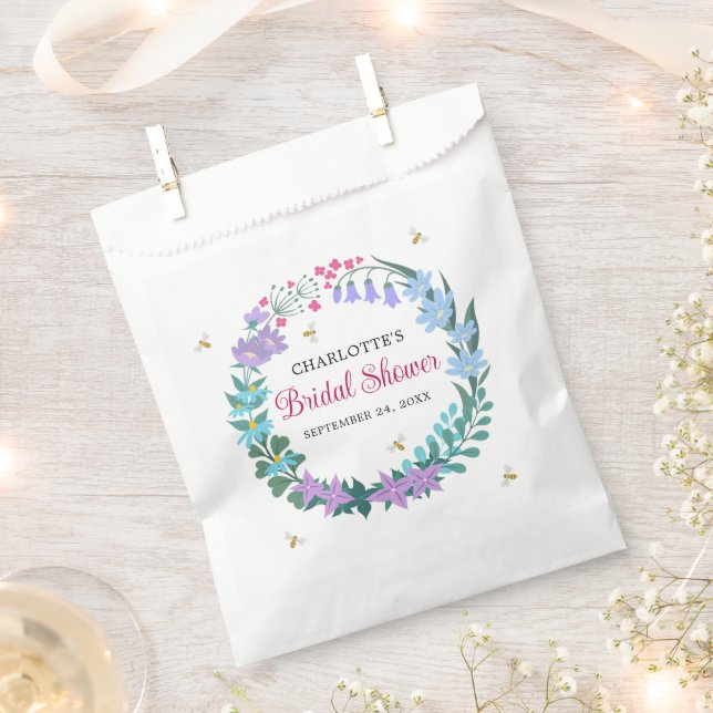 Elegantes Brautparty Wildblumen Garland Geschenktütchen (Ausgeschnitten)