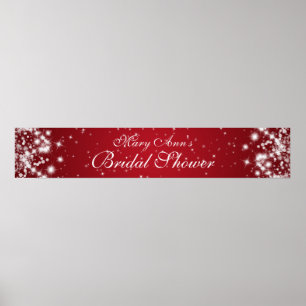Elegantes Brautparty Winter Sparkle Rot Poster