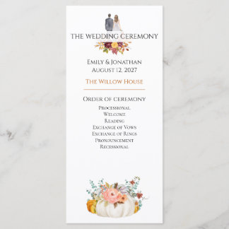 Elegantes Brautstrauß-Blumen-Kürbis-Hochzeitsprogr Programm
