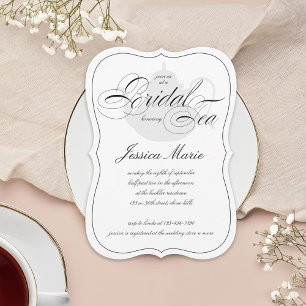 Elegantes Bridal Tee Party in Schwarz & Weiß Einladung