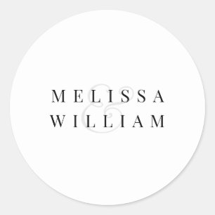 Elegantes Bride Groom Names Typografy Sticker Sieg
