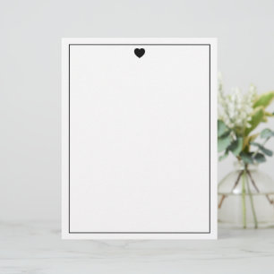 Elegantes Briefpapier mit Herzsymbol, stilvolles B
