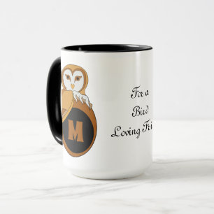 Elegantes Britisches Barn Owl Monogramm Tasse