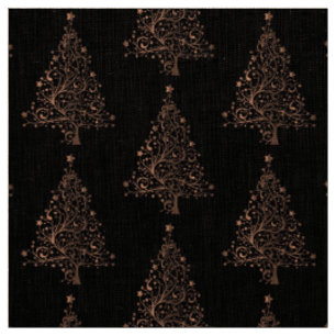 Elegantes Brown Copper Weihnachtsbaummuster Stoff
