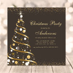 Elegantes Brown Gold Sparkle Weihnachtsbaum Party Einladung<br><div class="desc">Elegant Brown Gold Sparkle Weihnachtsbaum Party Einladung. Dieses Design zeichnet sich durch ein elegantes Winterdesign mit einem goldglänzenden Weihnachtsbaum aus. Ideal für eine Firmenfeier. Personalisieren Sie dieses individuelle Design mit Ihren eigenen Party-Details.</div>