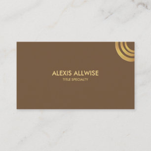 Elegantes Brown & Golden Brown Metallic Design Visitenkarte