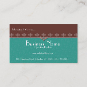 Elegantes Brown u. aquamarine Visitenkarte