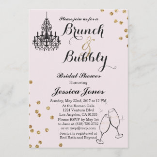 Elegantes Brunch & Bubbly Bridal Dusche Einladung