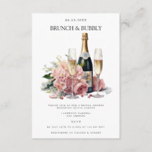 Elegantes Brunch & Bubbly Bridal Dusche Einladung
