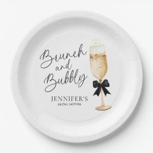Elegantes Brunch und Sekt Pappteller