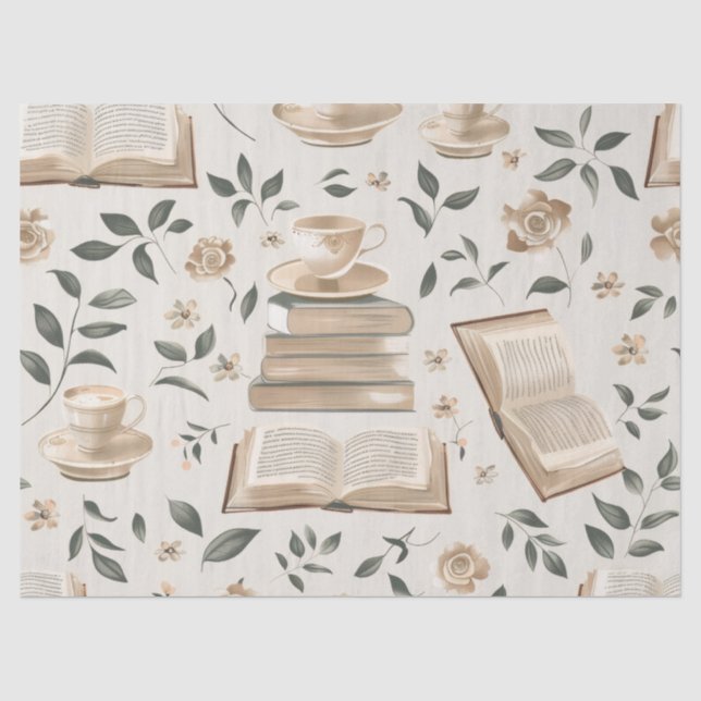 Elegantes Bücherlovers - Tissue Paper Seidenpapier (Vorderseite)