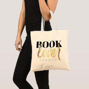 Elegantes Buchliebhaber-Goldschrift Tragetasche