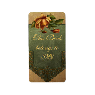 Elegantes Buchzeichen für die Herbstliche Rose Adressaufkleber