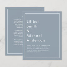 Elegantes Budget Dusty Blue Monochrome Hochzeit